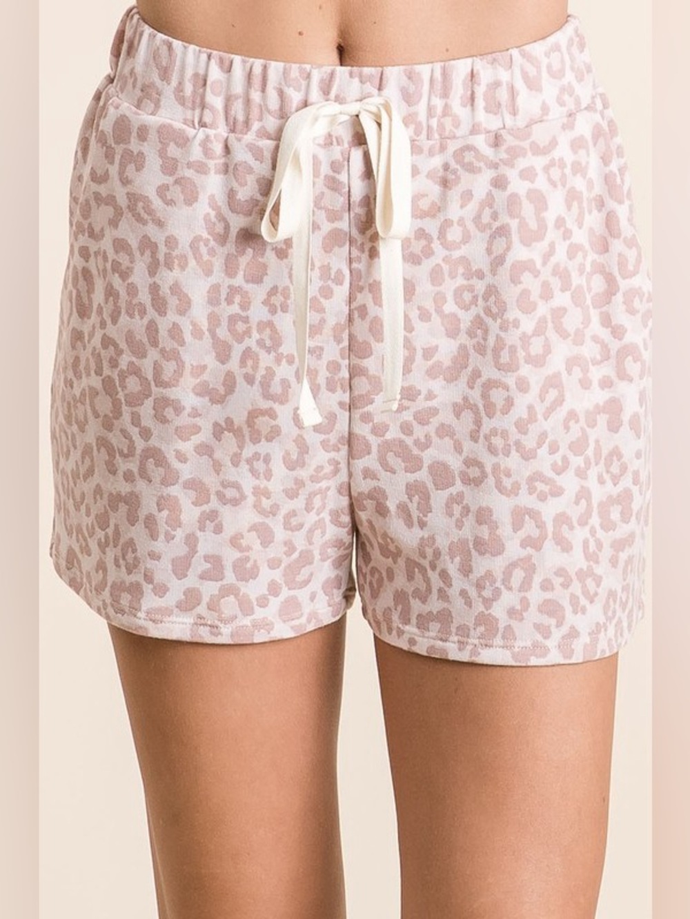 BiBi Leopard Terry Shorts With Drawstring